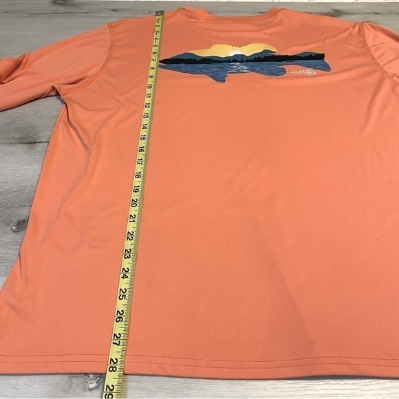 The Reel Life Long Sleeve Performance Shirt, XL, Coral - Picture 7 of 7